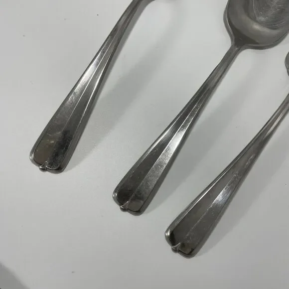 Lot Of 3 Oneida Stainless Gala Impulse Solid Serving Spoon Meat Fork Glossy Vtg - Picture 5 of 6